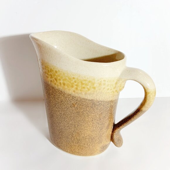 Vintage Stoneware Art Pottery Water Pitcher / Milk Jug / Vase / Made in Canada - Picture 4 of 11